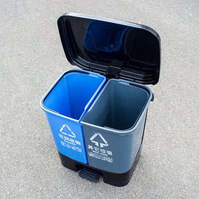 腳踏塑料分類垃圾桶
